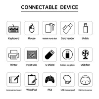 Base de Conexión Tipo-C a USB 3.0 para Computadora Portátil con Lector de Tarjetas SD/TF de 5 Puertos y Extensor HDTV en Stock