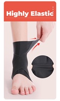 Attelle de cheville de sport avec logo OEM Protecteur de cheville de football Sangle de compression en nylon Ceinture Bandage élastique noir Support de cheville de gymnastique sportive