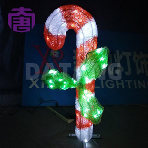Instalación de Luces Navideñas con Forma de Bastón de Caramelo Personalizado para Decoración de Ventanas de Centros Comerciales, Diseño de Área Fotográfica - Product Image 5