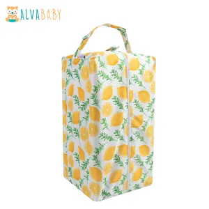ALVABABY नींबू फल नई डिजाइन बेबी डायपर बैग डायपर फली गीला बैग पुन: प्रयोज्य कपड़ा डायपर के लिए मम्मी बैग