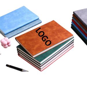 Carnet de notes personnalisé avec logo, couverture souple en cuir, format A5, pour le travail, l'école, le bureau, prise de notes, affaires, 200 pages - Product Image 1