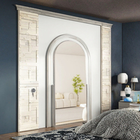Grand miroir d'habillage moderne arqué à cadre métallique complet Vente à chaud de meubles de ménage debout au sol pour la vie décorative