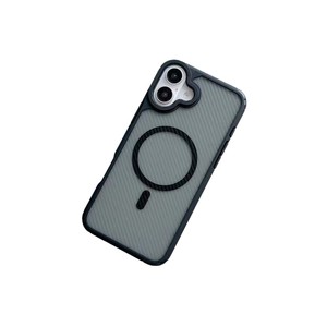 Pour Apple 16promax motif en Fiber de carbone coque de téléphone magnétique housse de protection pour <span class=keywords><strong>iPhone</strong></span> 15 13/12 poignée de téléphone Semi-transparent - Product Image 5