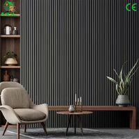 Panneaux acoustiques en bois grainé MDF écologiques OEM, imperméables, haute résistance au feu, panneaux acoustiques à lattes