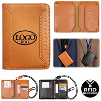 Portefeuille de voyage en tissu pour passeport, billets d'avion, cartes bancaires et cartes de crédit, pochette de rangement