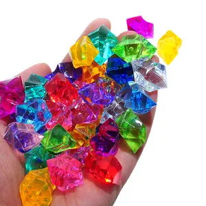 Factory spot supply 25mm acrylic gravel ice colorful crystal gem PS plastic artificial simulation loose beads