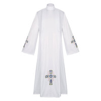 Tunique blanche pour prêtre, pasteur, ministre, robe de cérémonie catholique, costume de clergé, robe d'église