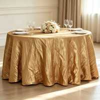 Nappe Ronde en Polyester Froissé Style Minimaliste Moderne, Douce et Durable, Idéale pour Hôtels, Mariages, Banquets, Anniversaires et Décoration d'Événements