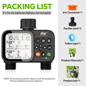 Ổ cắm kép nặng nước vườn hẹn giờ thiết kế nhựa chống mưa để dễ dàng sử dụng hệ thống tưới nhỏ giọt tưới tiêu bằng tay - Product Image 6