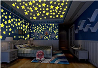 Décoration murale étoiles lumineuses patchs lumineux fluorescents autocollants muraux chambre à coucher