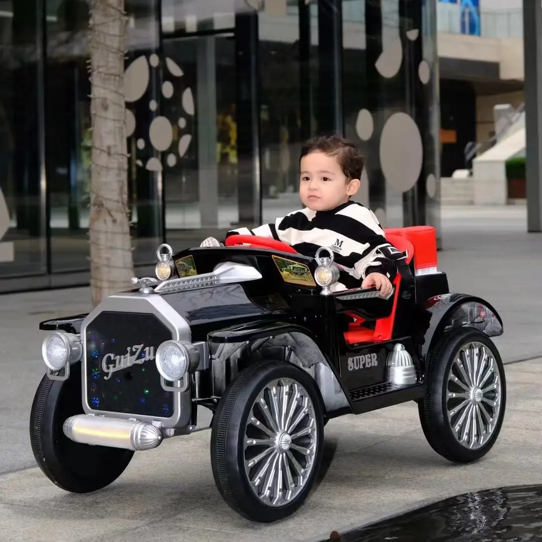 Hebei-coche eléctrico Retro para niños, vehículo de juguete con batería de 12V y 7Ah, venta al por mayor