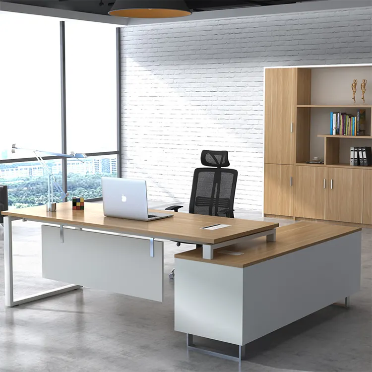 Новый современный дизайн, деловой офисный стол L-образной формы