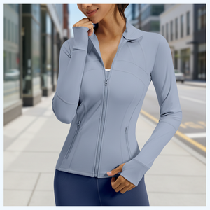 Camiseta Deportiva de Manga Larga para Mujer, con Bolsillos, Elástica, Transpirable, de Secado Rápido, para Yoga, Running y Deportes - Product Image 2