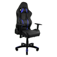 Chaise de jeu PC ergonomique OEM en cuir PU avec accoudoirs 2D, mécanisme papillon, dossier haut, coussin cervical, inclinable et pivotante