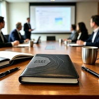 Carnet de notes promotionnel personnalisé en cuir cousu, couverture rigide A5, pour le bureau et les affaires