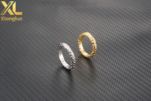 Bague en acier inoxydable plaqué or 18 carats de style minimaliste, forme météorite, pour filles - Product Image 3