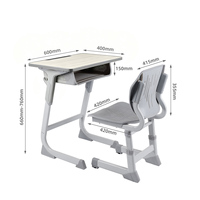 Ensemble de bureau et chaise d'étude ergonomique pour enfants, réglable en hauteur, en MDF moderne, pour l'école et la salle de classe