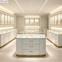 Vitrine à bijoux en verre haut de gamme Maxsen avec éclairage LED, personnalisable, pour mur et sol, pour les bijouteries de luxe