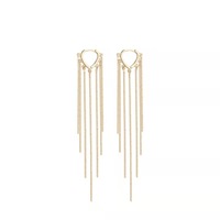 AA00135 S925 aiguille en argent multicouche élégant amour coeur Long lien chaîne boucles d'oreilles fil pour femmes gland boucle d'oreille bijoux
