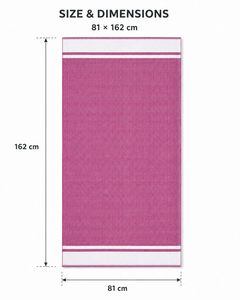Serviette de Bain en Bambou Bio Gaufré Bourgogne, Tissage Texturé, Bord Blanc, Douce, Absorbante, Séchage Rapide, Légère, pour Spa, Hôtel, Salle de Sport - Product Image 3