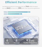 Mini PC AMD Ryzen 5 4500U con Doble Almacenamiento M.2 NVMe SSD SATA SSD, Gráficos Radeon Vega 6, WiFi 6