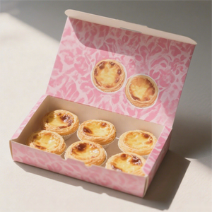 Vente en gros logo personnalisé boîte de boulangerie en carton sans danger pour les aliments emballage <span class=keywords><strong>rose</strong></span> papier personnalisé boîte de <span class=keywords><strong>pastel</strong></span> - Product Image 4