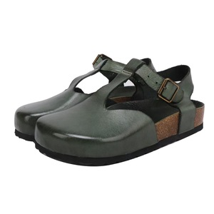 Nouvelles sandales d'été 2025 pour femmes, en cuir véritable, style rétro, à semelles souples et compensées épaisses, color-block - Product Image 2