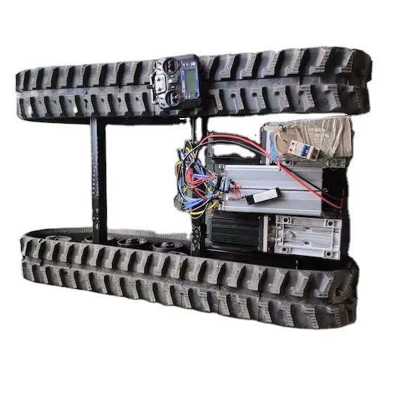 Fernbedienung mit 24V 48V DC Elektromotor Gummi ketten Rahmen Fernbedienung Chassis Gummi ketten fahrwerk auf Lager