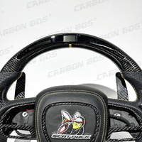 Volant en fibre de carbone forgé à fond plat, compatible avec Dodge Challenger, Charger RT, Durango, SRT Hellcat, Jeep Cherokee