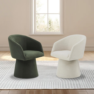 <span class=keywords><strong>Chaise</strong></span> de <span class=keywords><strong>salle</strong></span> à <span class=keywords><strong>manger</strong></span> moderne en velours de lin, pivotante à 360 °, rembourrée, grande boucle - Product Image 2