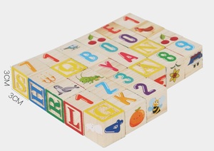 Wooden Building <strong>Blocks</strong> Wooden <strong>Stacked</strong> Toys Wooden Alphabets and <strong>Numbers</strong> Toys Montessori Teaching Aids - Product Image 4