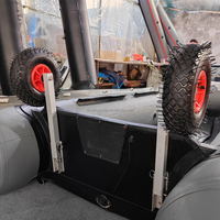 Chariot de remorquage pliable en alliage d'aluminium avec roues en caoutchouc pour bateau gonflable, kayak, canoë