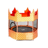 Tiansuw — Trampoline de jeux Pour enfants, terrain de jeux d'intérieur et d'extérieur, Design de château, élastique Pour saut, avec tapis