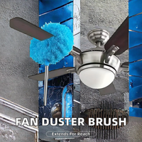 Brosse de nettoyage télescopique pour ventilateur de plafond avec manche en plastique extensible, outil de dépoussiérage Klear Na-956 moderne