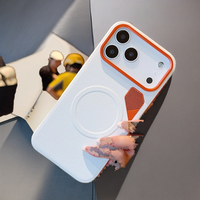 Étui de téléphone magnétique antichoc 2-en-1 avec grande fenêtre pour iPhone