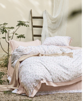 Ensemble de literie 4 pièces Opulent Lyocell-Draps imprimés ultra-doux, sensation de soie écologique, design exquis pour un confort de luxe