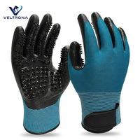 Guantes de Aseo para Mascotas, Perros y Gatos, para Eliminar Pelo Suelto, Bañar, Cepillar, Antiarañazos, con Nódulos de Silicona Suave, Masajeadores, para Uso en Seco y Húmedo, Talla Única