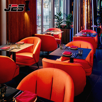 Ensemble de meubles de bar de restaurant en cuir moderne J2S, plateau de table en pierre, écologique, durable, qualité commerciale, facile à nettoyer pour hôtel