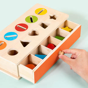 Montessori portamonete per bambini che imparano il gioco di cognizione di forma geometrica all'inizio del colore educativo giocattoli di smistamento per bambini in legno - Product Image 1