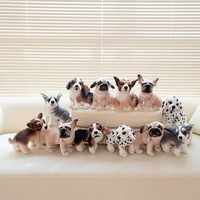 Peluche unisexe Kawaii ultra douce en coton PP, lavable, anti-stress, en forme de chien (Corgi, Bouledogue, Chien tacheté), jouet pour enfants
