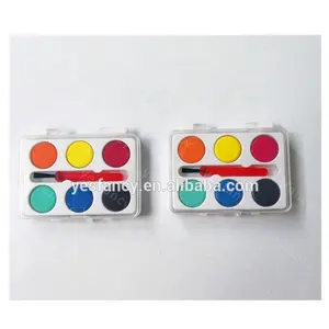 6 צבעים מוצק נייד צבע בצבעי מים סט עבור אמנות ציור