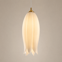 Lustre en céramique personnalisé en forme de tulipe, LED, angle de faisceau 360°, base protectrice pour les yeux, luminaire suspendu pour escalier en spirale, hall de villa, plafond haut