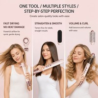 Torlin Professional Prêt à Expédier Sèche-Cheveux Styler à Air Chaud 6-en-1 110000RPM avec Moteur BLDC, Brosse Peigne Volumisante, Lisseur et Fer à Boucler