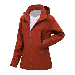 Chaqueta Unisex Cortavientos con Forro Interior, Color Sólido, Capucha Desmontable en Contraste, Ropa de Trabajo de Invierno - Product Image 4