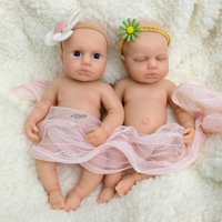 8 "Real Soft Ganzkörper Silikon Reborn Dolls Neugeborene Mini Baby Girl Twins Modisches Kinderspiel zeug