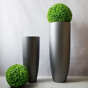 Glass Fiber Silver-gray Round Floor-standing <b>Large</b> Minimalist Modern Home Decor <b>Ornament</b> for Model Rooms - Product Image 3