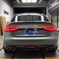 Pour AUDI A4 S4 B8 B8.5 diffuseur arrière en Fiber de carbone Kits de carrosserie de mise à niveau de haute qualité rénovation lèvre de pare-chocs arrière avec lèvre arrière LED nouveau