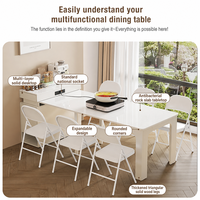 Table à manger moderne en pierre frittée extensible avec pieds en métal, îlot de cuisine pliable intégré, style luxe léger, rectangulaire