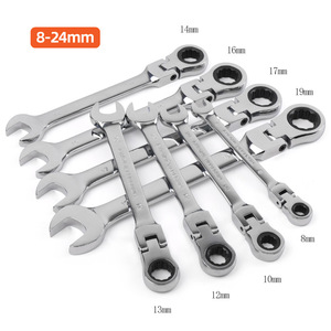 Juego de Llaves de Trinquete de 17 Piezas y 72 Dientes, de 8-24 mm, Métricas, de Acero al Cromo Vanadio, Ajustables, de Doble Extremo - Product Image 3