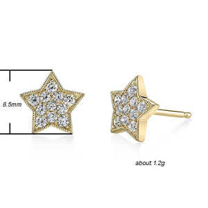 Orecchini a stella alla moda per donna, design scintillante completamente intarsiato, gioielli eleganti e carini per tutti i giorni - Product Image 5